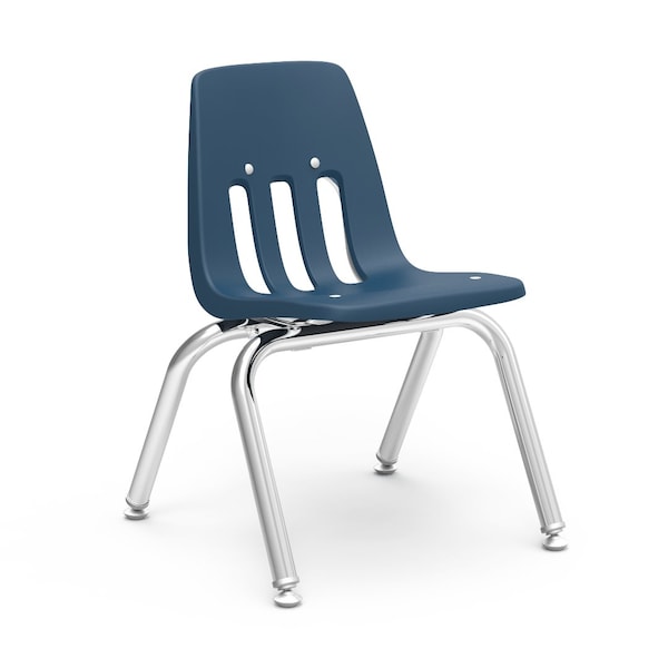 Virco 9000 Series 12" Classroom Chair, Preschool - 1st Grade with Nylon Glides - Navy Seat 9012 - main